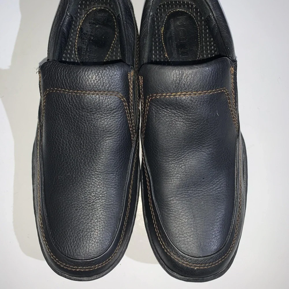Born Shoes Mens Size 9 Black Leather Slip On Loafers Casual Comfort H13703